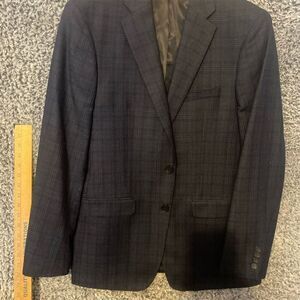 Calvin Klein Men's Check Blazer Size 40 Multicolor Formal Slim Fit